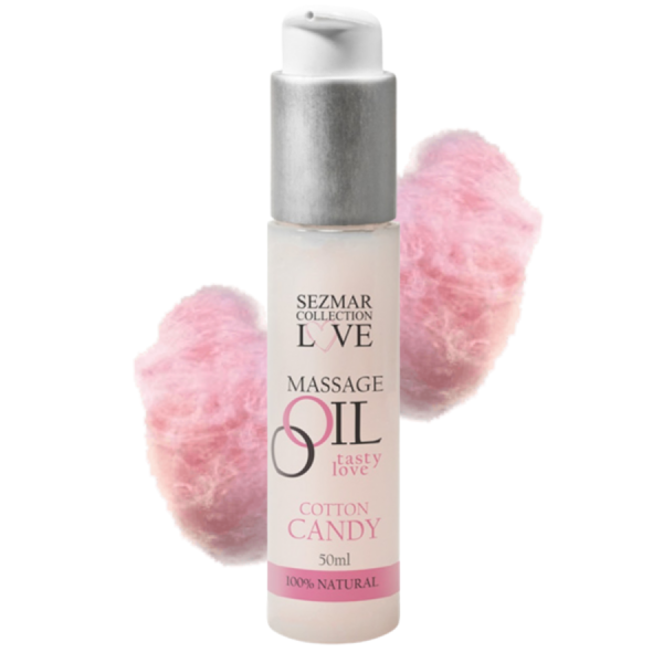 Huile de massage comestible Barbe à papa 50ml 